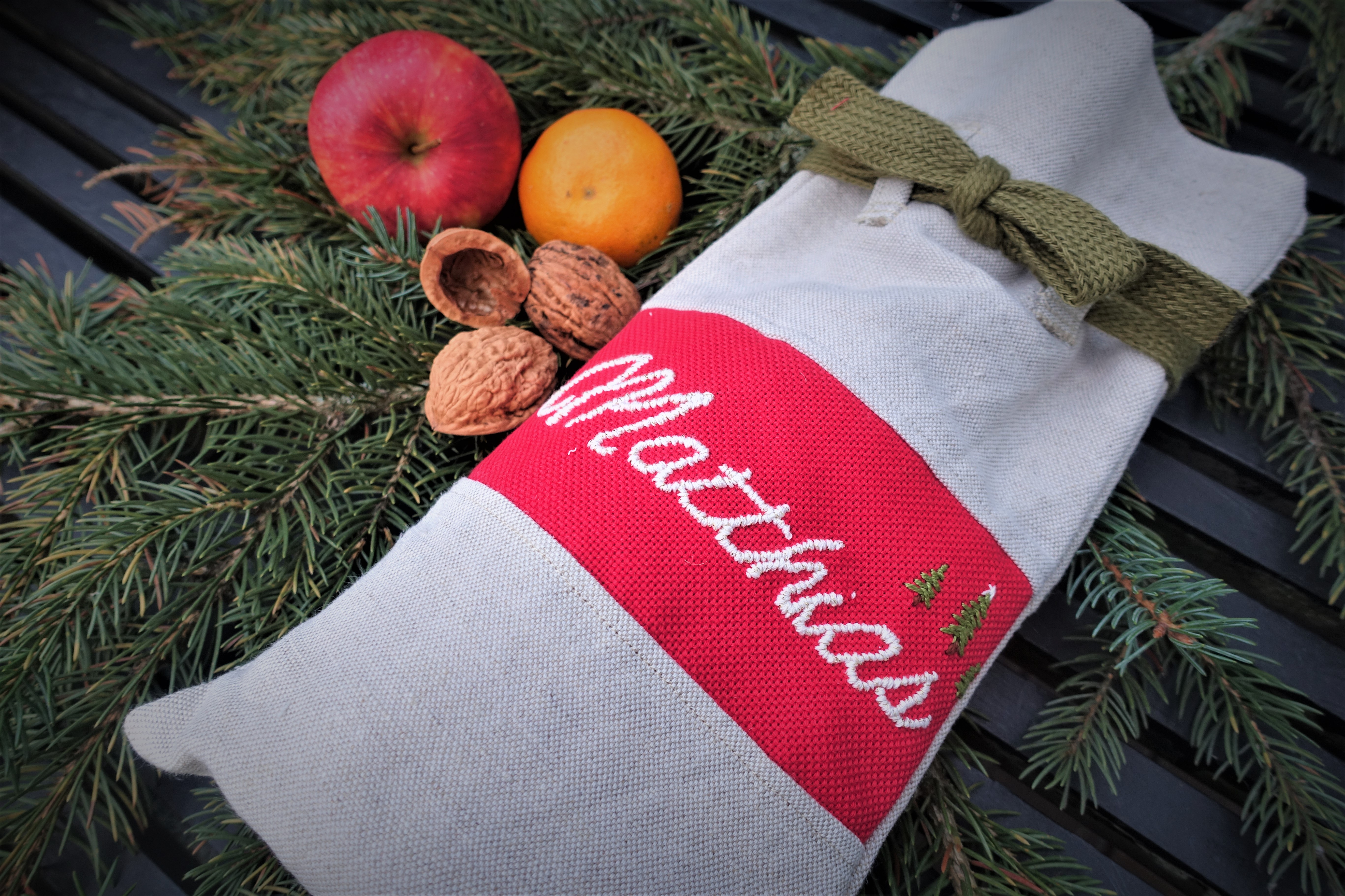 Austrian St. Nicholas Hand Embroidered Personalized Name Sacks